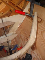 fitting oak frames to faering hull
